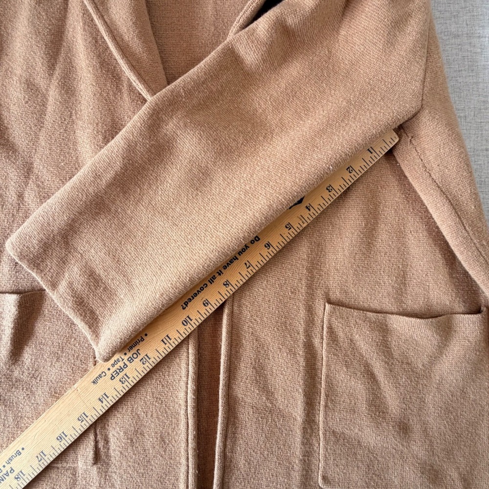 J.Crew 365 Sophie Open Front Sweater Blazer Womens Large Tan Merino Wool Blend - Picture 5 of 8